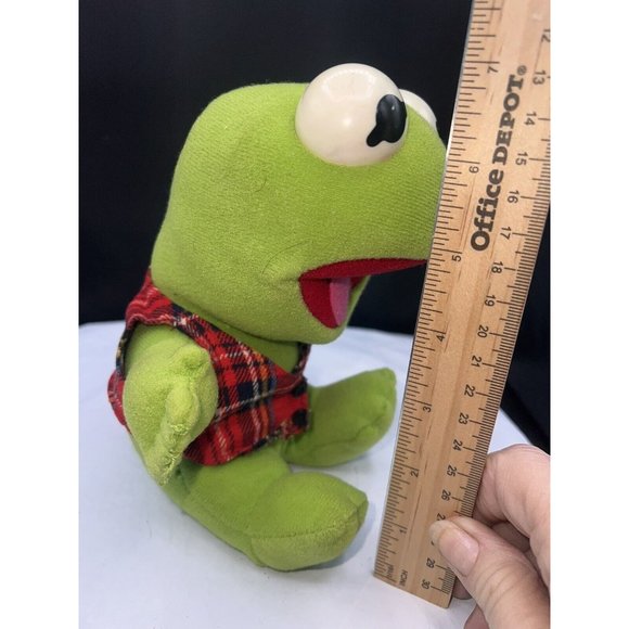 1987 McDonalds Christmas Baby Kermit The Frog PLUSH Jim Henson Muppet Babies Vtg - Picture 4 of 9